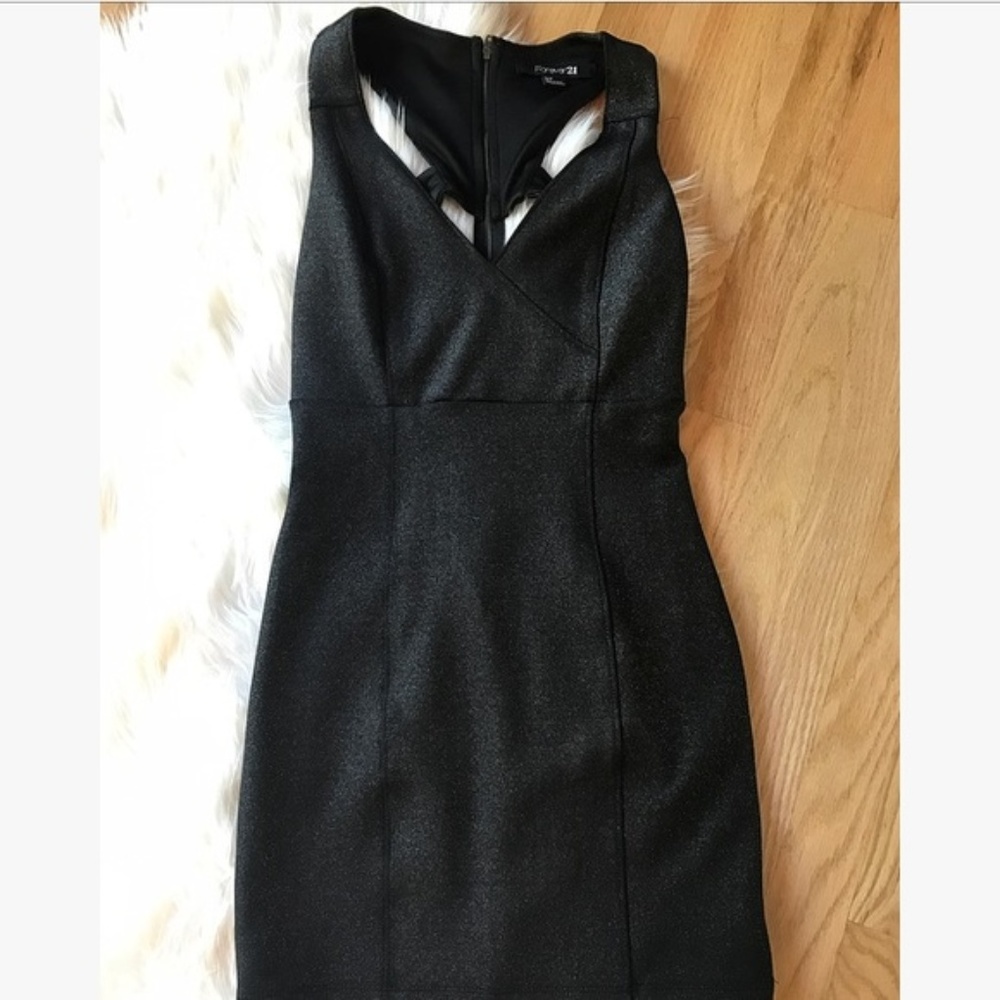 Forever 21 | Black Sparkle Strappy Back Mini Dress